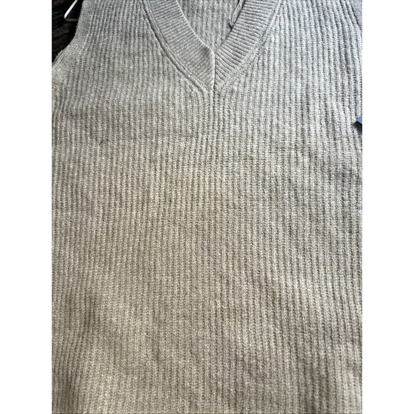 Vince Camuto Women's Shaker Knit Sweater Vest V-Neck High-Low Hem Camel Tan XL - Picture 8 of 10